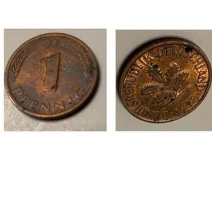 COPPER VINTAGE GERMAN 1 PHENNING D 1978 Copper plated Steel